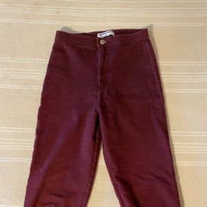 American Apparel Skinny High-Waist Maroon Leggings/Jeggings